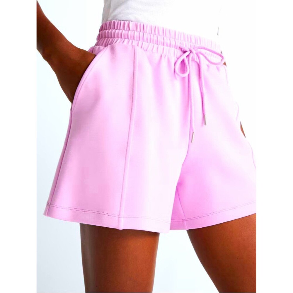 Scoop XL 16-18 ScubaKnit Seamed Shorts Cotton Rose Lilac High Rise Pockets